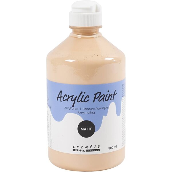 Creativ Company Acrylverf Mat, licht beige, 500 ml/ 1 fles