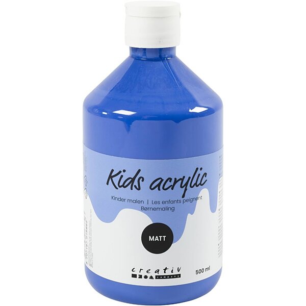 Creativ Company Acrylverf Mat, blauw, 500 ml/ 1 fles