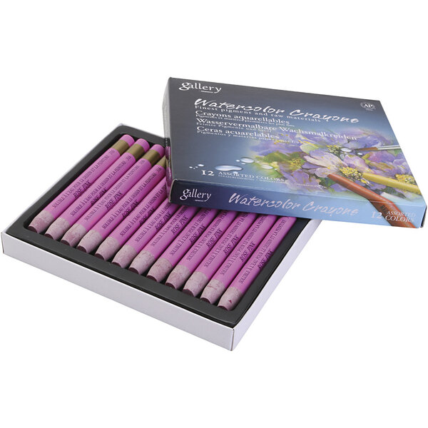 Mungyo Aquarelkrijt, roze, 12 stuk/ 1 doos