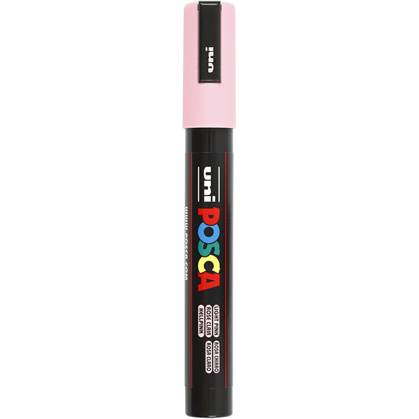 Uni-Posca Posca Marker, afm PC-5M, lijndikte 2,5 mm, medium, lichtroze, 1 stuk