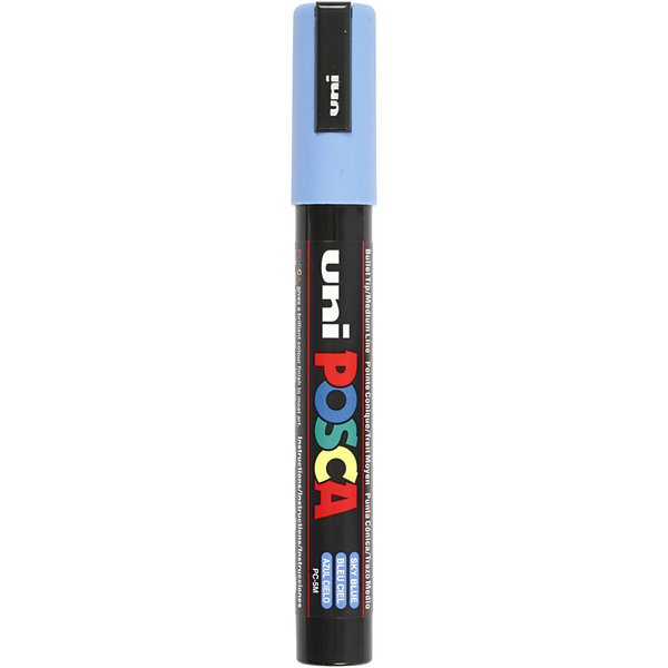Uni-Posca Posca Marker, afm PC-5M, lijndikte 2,5 mm, medium, hemelsblauw, 1 stuk