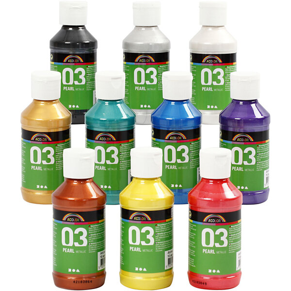 A-color Acrylverf Metallic, metallic, diverse kleuren, 10x120 ml/ 1 doos