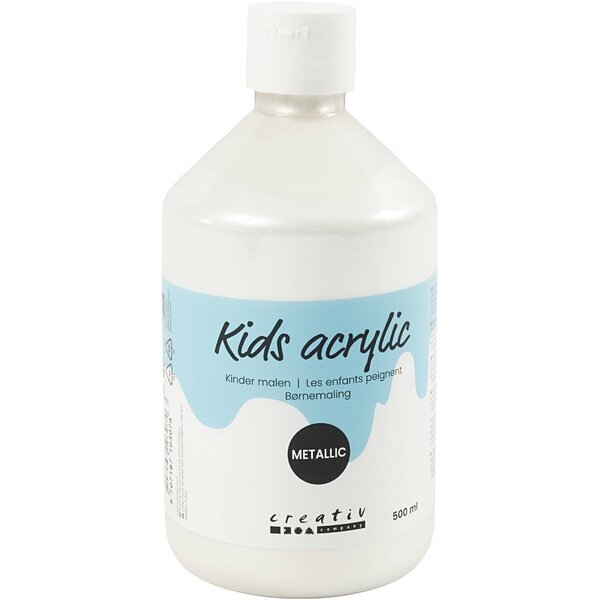 A-color Acrylverf Metallic, metallic, wit, 500 ml/ 1 fles