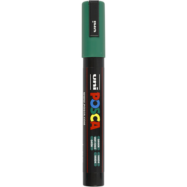 Uni-Posca Posca Marker, afm PC-5M, lijndikte 2,5 mm, medium, groen, 1 stuk