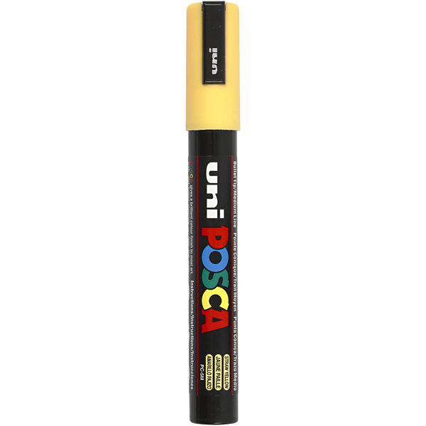 Uni-Posca Posca Marker, afm PC-5M, lijndikte 2,5 mm, medium, straw yellow, 1 stuk