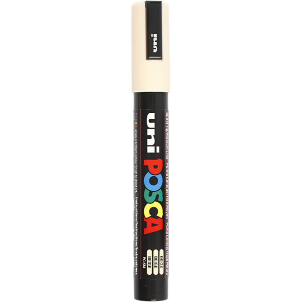Uni-Posca Posca Marker, afm PC-5M, lijndikte 2,5 mm, medium, beige, 1 stuk
