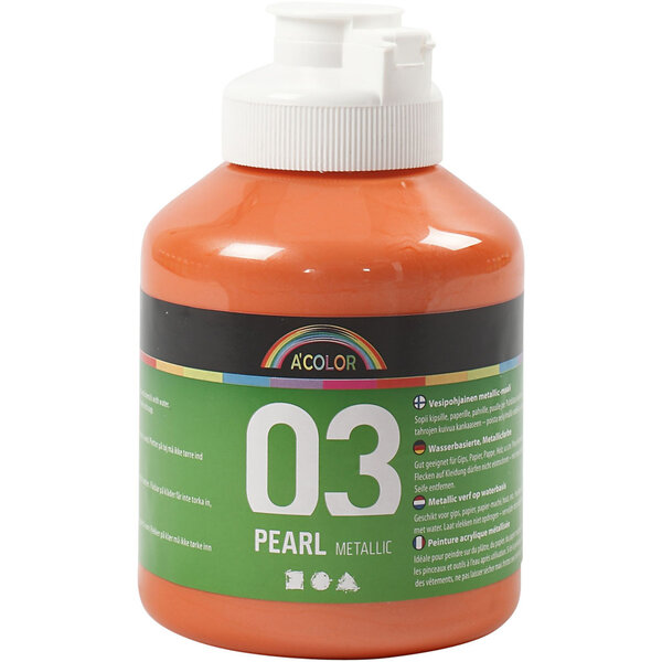 A-color Acrylverf Metallic, metallic, oranje, 500 ml/ 1 fles