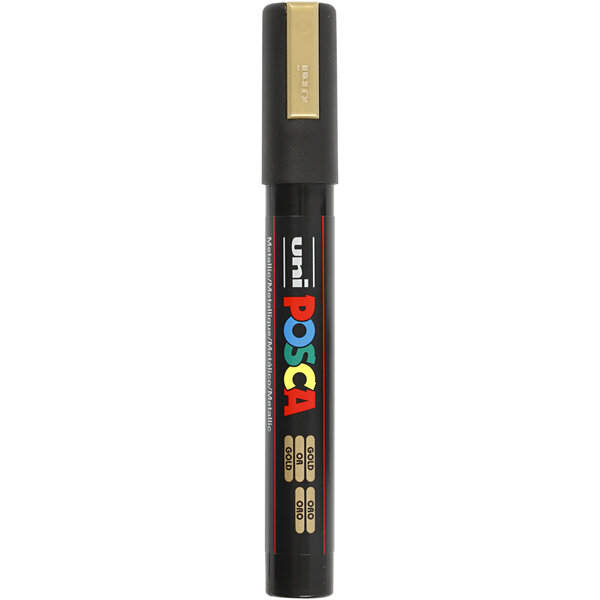 Uni-Posca Posca Marker, afm PC-5M, lijndikte 2,5 mm, medium, goud, 1 stuk