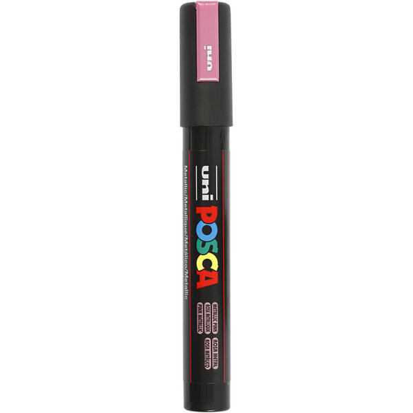 Uni-Posca Posca Marker, afm PC-5M, lijndikte 2,5 mm, medium, metallic pink, 1 stuk