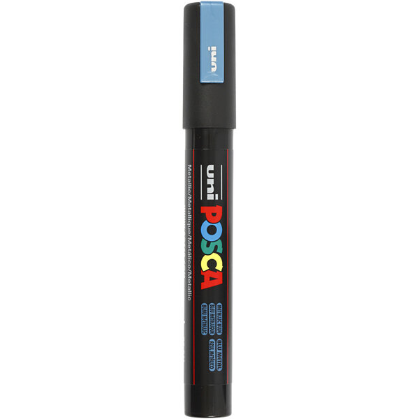 Uni-Posca Posca Marker, afm PC-5M, lijndikte 2,5 mm, medium, metallic blauw, 1 stuk