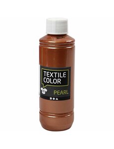 Creativ Company Textielkleur, parelmoer, koper, 250 ml/ 1 fles