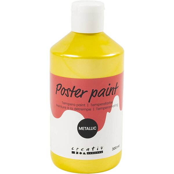 Creativ Company Tempera Verf Metallic , geel, 300 ml/ 1 doos