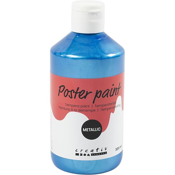 Creativ Company Tempera Verf Metallic , blauw, 300 ml/ 1 doos