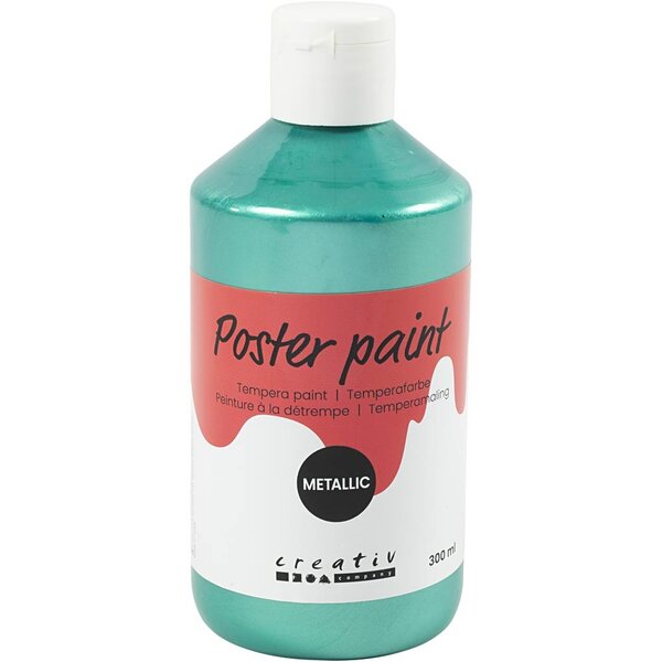 Creativ Company Tempera Verf Metallic , groen, 300 ml/ 1 doos