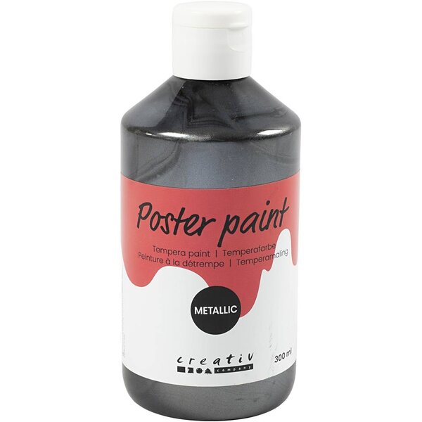 Creativ Company Tempera Verf Metallic , zwart, 300 ml/ 1 doos