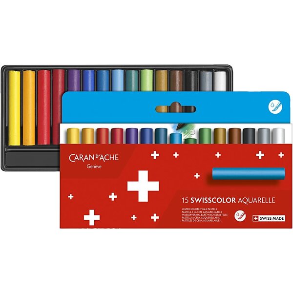 Caran Dache CARAN D’ACHE Neocolor II, Junior, L: 5 cm, dikte 8,5 mm, diverse kleuren, 15 stuk/ 1 doos