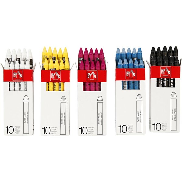 Caran Dache CARAN D’ACHE Neocolor II, L: 10 cm, dikte 8,5 mm, diverse kleuren, 5x10 stuk/ 1 doos