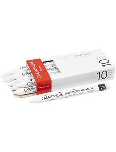 Caran Dache CARAN D’ACHE Neocolor II, L: 10 cm, dikte 8,5 mm, white (001), 10 stuk/ 1 doos