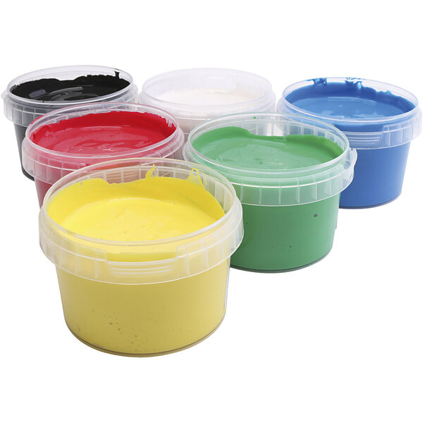 PRIMO PRIMO Vingerverf, diverse kleuren, 6x250 ml/ 1 doos