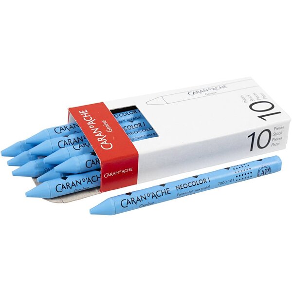 Caran Dache CARAN D’ACHE Neocolor I, L: 10 cm, dikte 8,5 mm, light blue (161), 10 stuk/ 1 doos