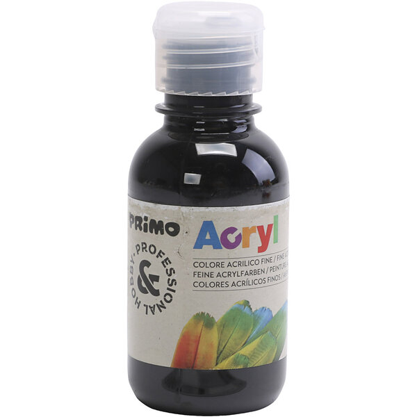 PRIMO PRIMO luxe acrylverf, zwart, 125 ml/ 1 fles