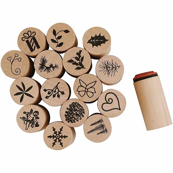 Creativ Company Deco Art Stempels, Kerst, H: 26 mm, d 20 mm, 15 stuk/ 1 doos