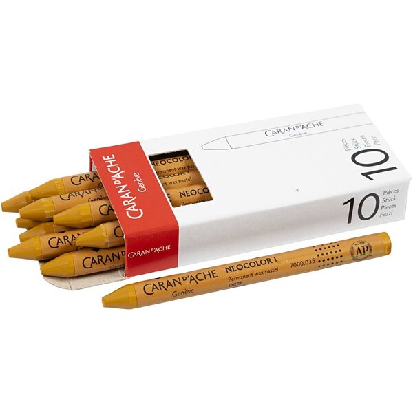 Caran Dache CARAN D’ACHE Neocolor I, L: 10 cm, dikte 8,5 mm, ochre (035), 10 stuk/ 1 doos