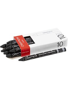 Caran Dache CARAN D’ACHE Neocolor II, L: 10 cm, dikte 8,5 mm, black (009), 10 stuk/ 1 doos