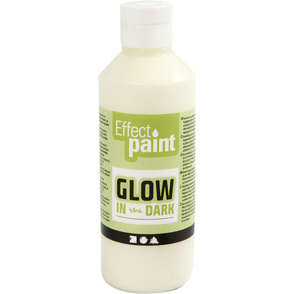 Glow in the Dark, fluorescerende geel, 250 ml/ 1 fles