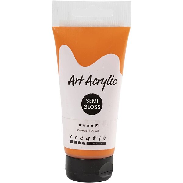 Creativ Company Acryl Verf, semi-glanzend, semi-dekkend, oranje, 75 ml/ 1 fles