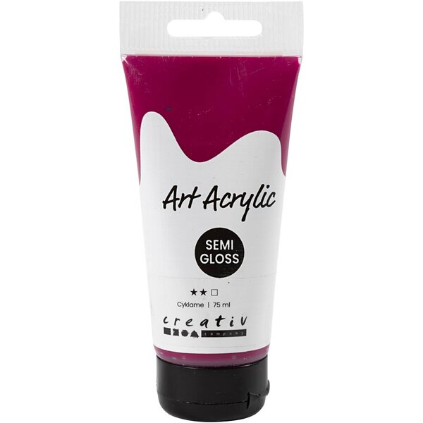 Creativ Company Acryl Verf, semi-glanzend, transparant, cyklame, 75 ml/ 1 fles