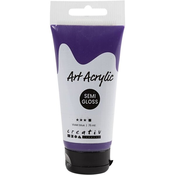 Creativ Company Acryl Verf, semi-glanzend, dekkend, violet blue, 75 ml/ 1 fles