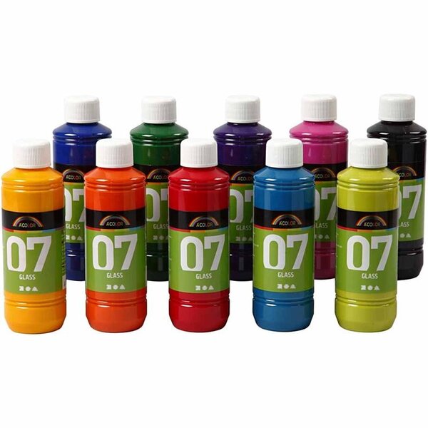 A-color A-Color Glass, diverse kleuren, 10x250 ml/ 1 doos
