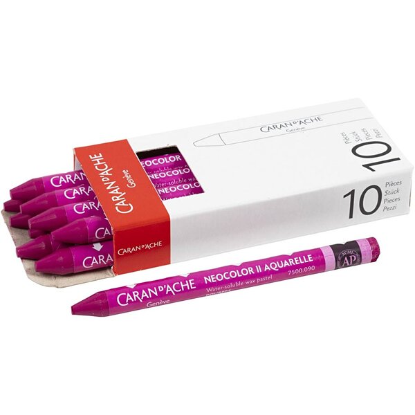 Caran Dache CARAN D’ACHE Neocolor II, L: 10 cm, dikte 8,5 mm, crimson (090), 10 stuk/ 1 doos