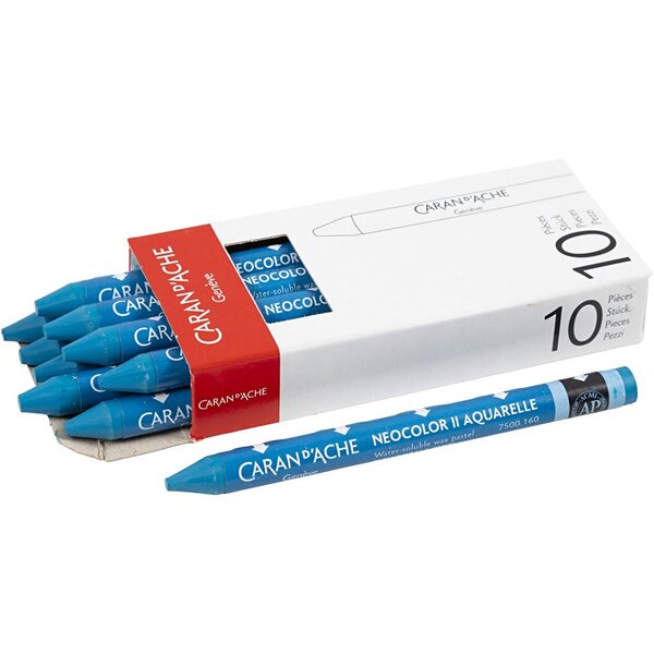 Caran Dache CARAN D’ACHE Neocolor II, L: 10 cm, dikte 8,5 mm, cobalt blue (160), 10 stuk/ 1 doos