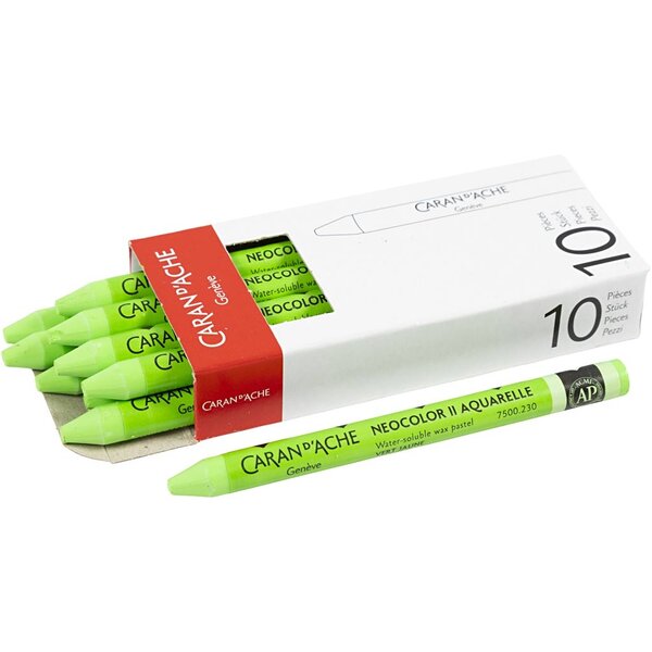 Caran Dache CARAN D’ACHE Neocolor II, L: 10 cm, dikte 8,5 mm, yellow green (230), 10 stuk/ 1 doos