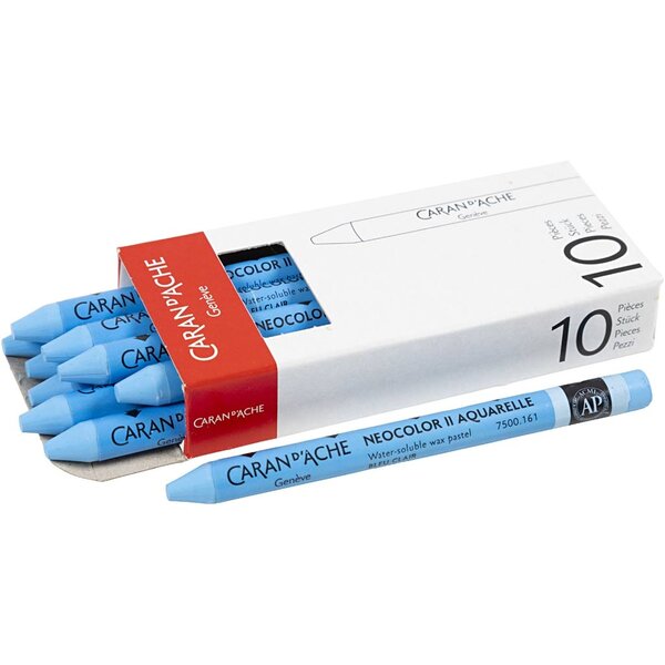 Caran Dache CARAN D’ACHE Neocolor II, L: 10 cm, dikte 8,5 mm, light blue (161), 10 stuk/ 1 doos