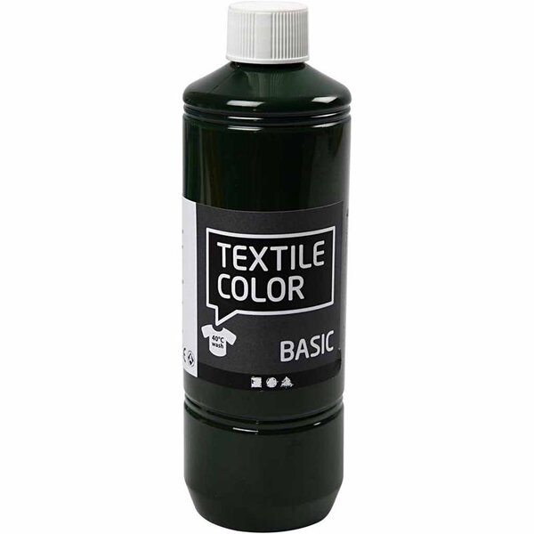 Creativ Company Textielkleur, olijfgroen, 500 ml/ 1 fles