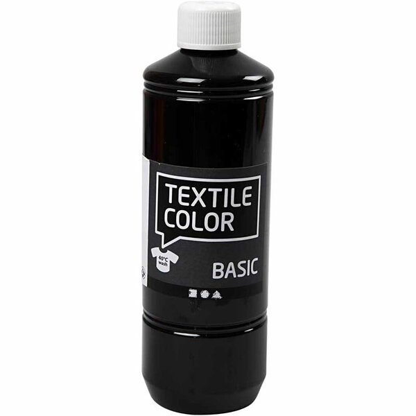 Creativ Company Textielkleur, zwart, 500 ml/ 1 fles