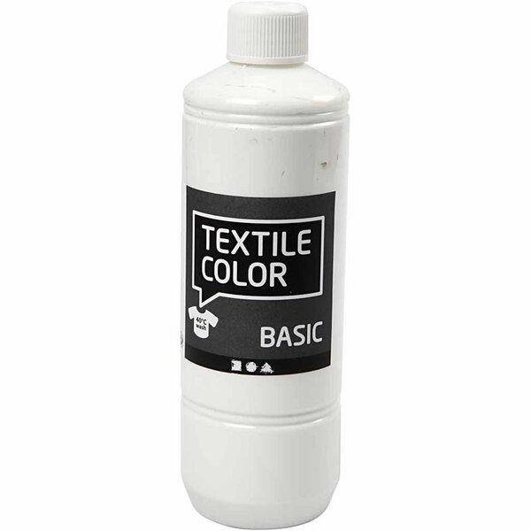Creativ Company Textielkleur, wit, 500 ml/ 1 fles