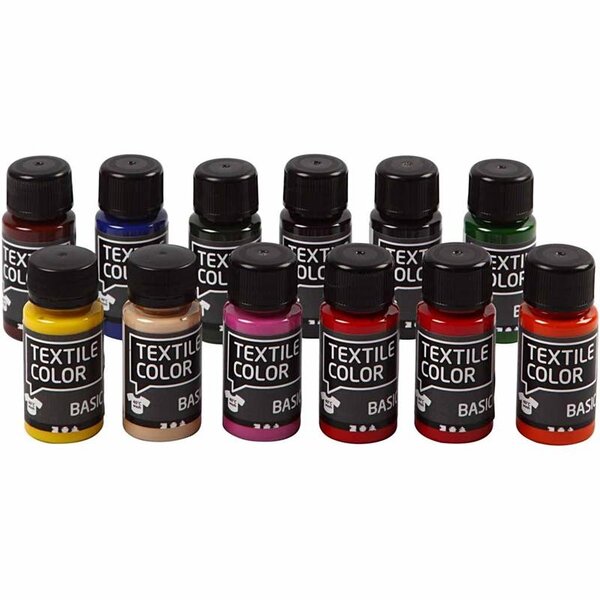Creativ Company Textielkleur, 12x50 ml/ 1 doos