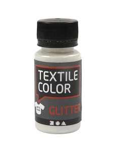 Creativ Company Textile Color, glitter, transparant, 50 ml/ 1 fles
