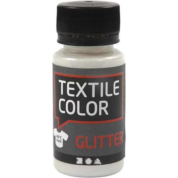 Creativ Company Textile Color, glitter, transparant, 50 ml/ 1 fles