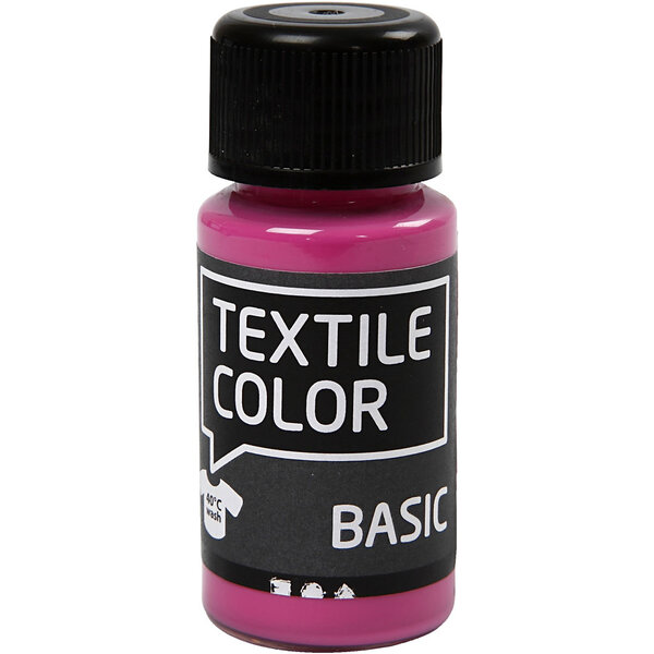 Creativ Company Textielkleur, roze, 50 ml/ 1 fles
