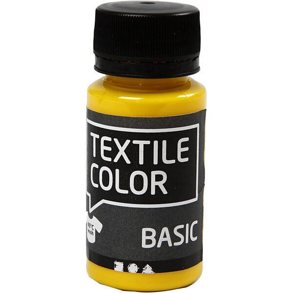 Creativ Company Textielkleur, primair geel, 50 ml/ 1 fles