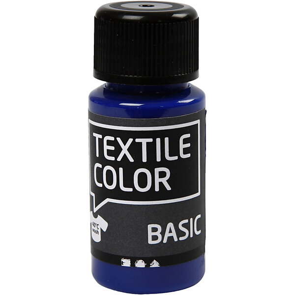 Creativ Company Textielkleur, primair blauw, 50 ml/ 1 fles