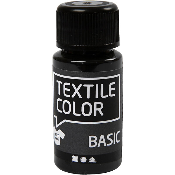 Creativ Company Textielkleur, zwart, 50 ml/ 1 fles