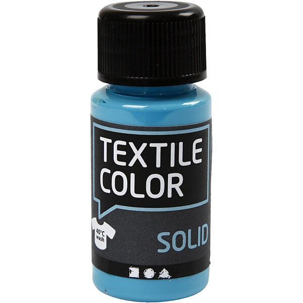 Creativ Company Textielkleur, dekkend, turquoiseblauw, 50 ml/ 1 fles