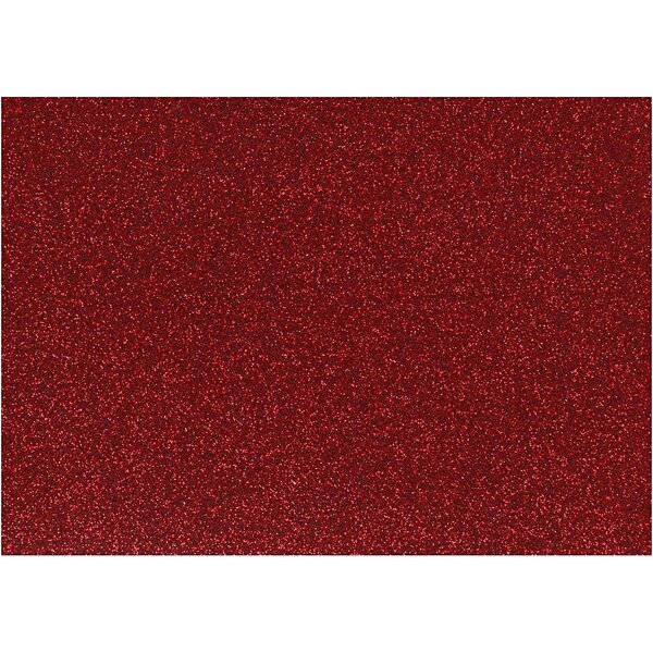 Creativ Company Opstrijkfolie, A5, vel 148x210 mm, glitter, rood, 1 vel