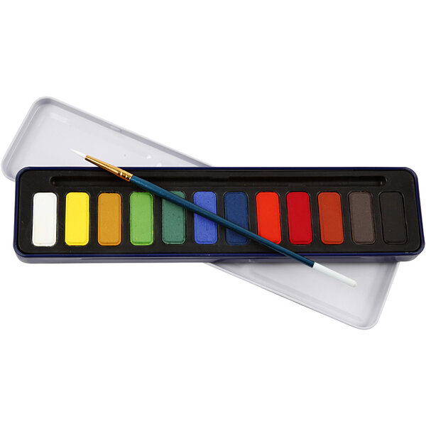 Colortime Aquarelset, afm 12x30 mm, 12 kleur/ 1 doos